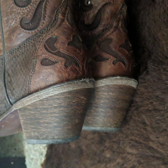 CORRAL C1104 Distressed brown/python cowgirl boots blingy cross snip toe sz6 NWT - Picture 12 of 15